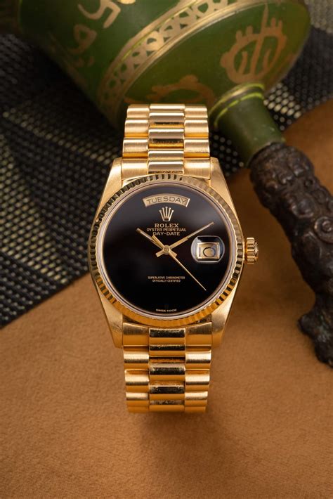 rolex 18k president onyx dial|rolex day date gold.